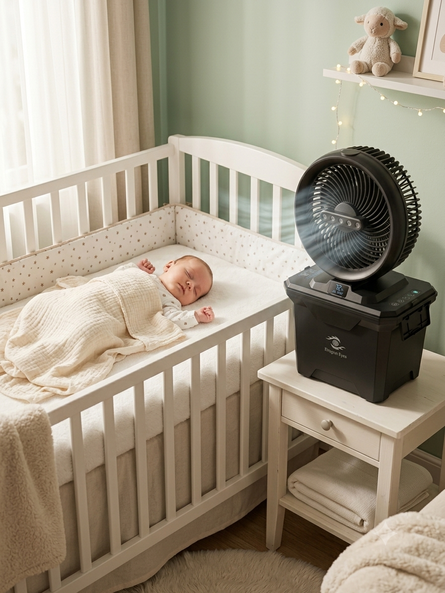 Portable Air Cooler & Outdoor Misting Fan with 11L Bucket Tank | 20000mAh Battery Powered Water Cooling Fan for Patio