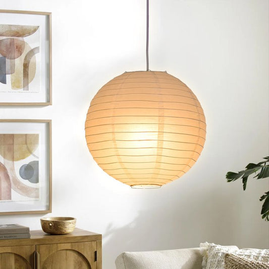 Japanese Paper Globe Pendant Light – Minimalist Zen Design