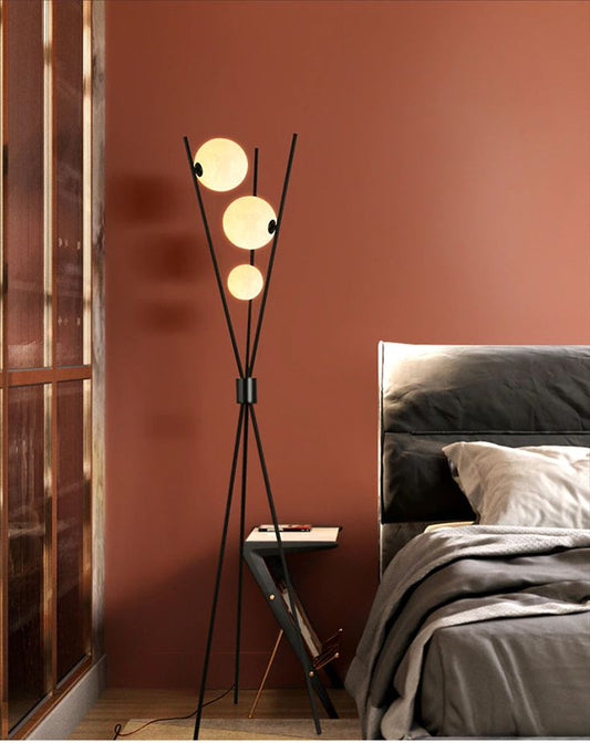 Modern Tripod Floor Lamp with 3 Glass Globe Lights – Minimalist Standing Lamp