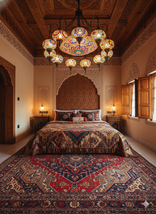 Luxury 11-Lamp Turkish Mosaic Chandelier β Handmade Colorful Moroccan Ceiling Light