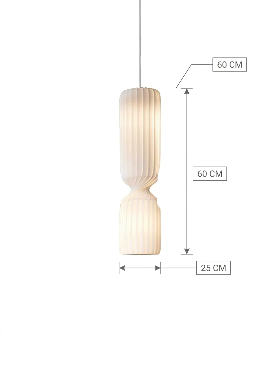 Modern Nordic Twist Pendant Light – Vertical Ripple Design ( Single Pieces)