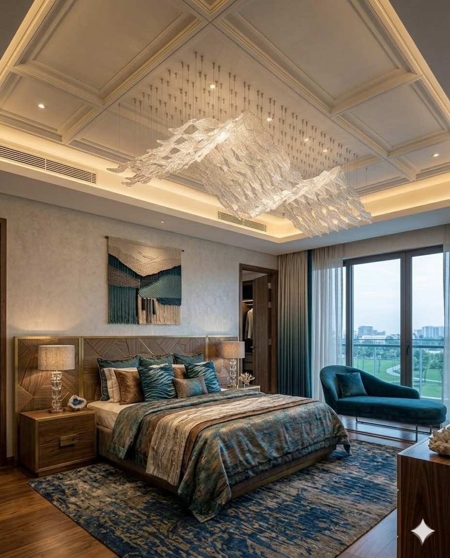Luxury Wave Crystal Chandelier LED Ceiling Light – Custom Modern Hanging Ceiling Design (3m & 2m Options)