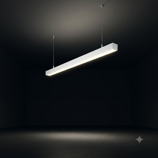 Modern LED Linear Suspension Light 120/240mm, Matte Black & White 3000K-6500K CCT Switchable