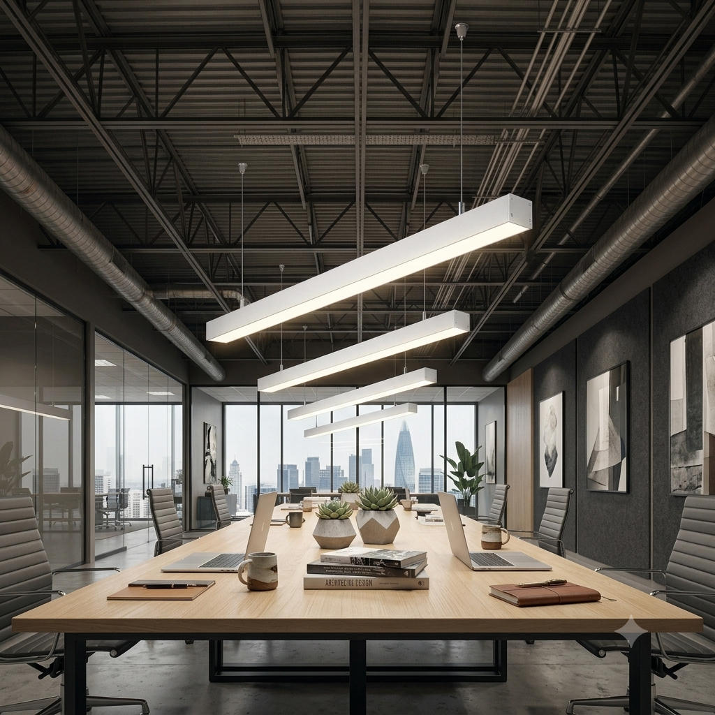 Modern LED Linear Suspension Light 120/240mm, Matte Black & White 3000K-6500K CCT Switchable