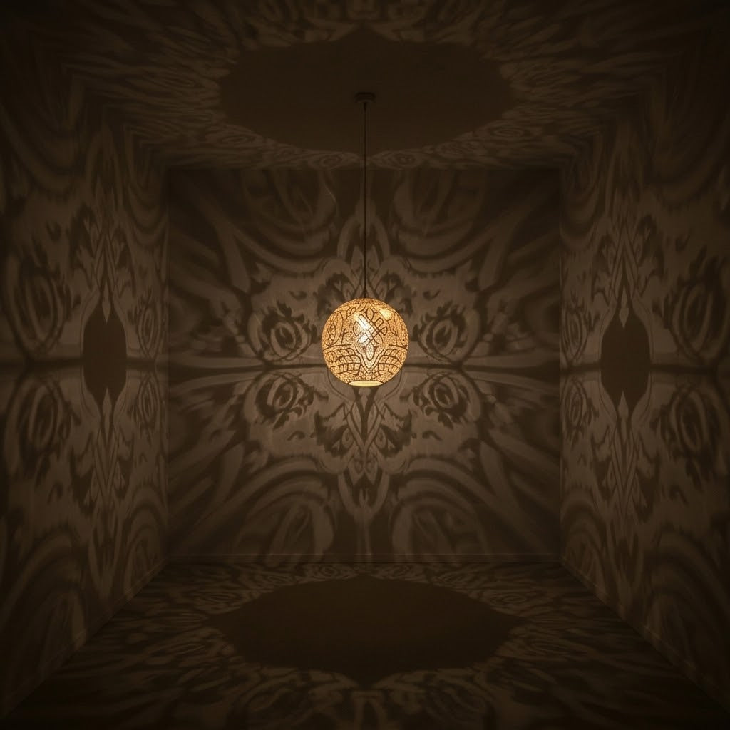 Moroccan Brass Globe Pendant Light Round Ball Shape