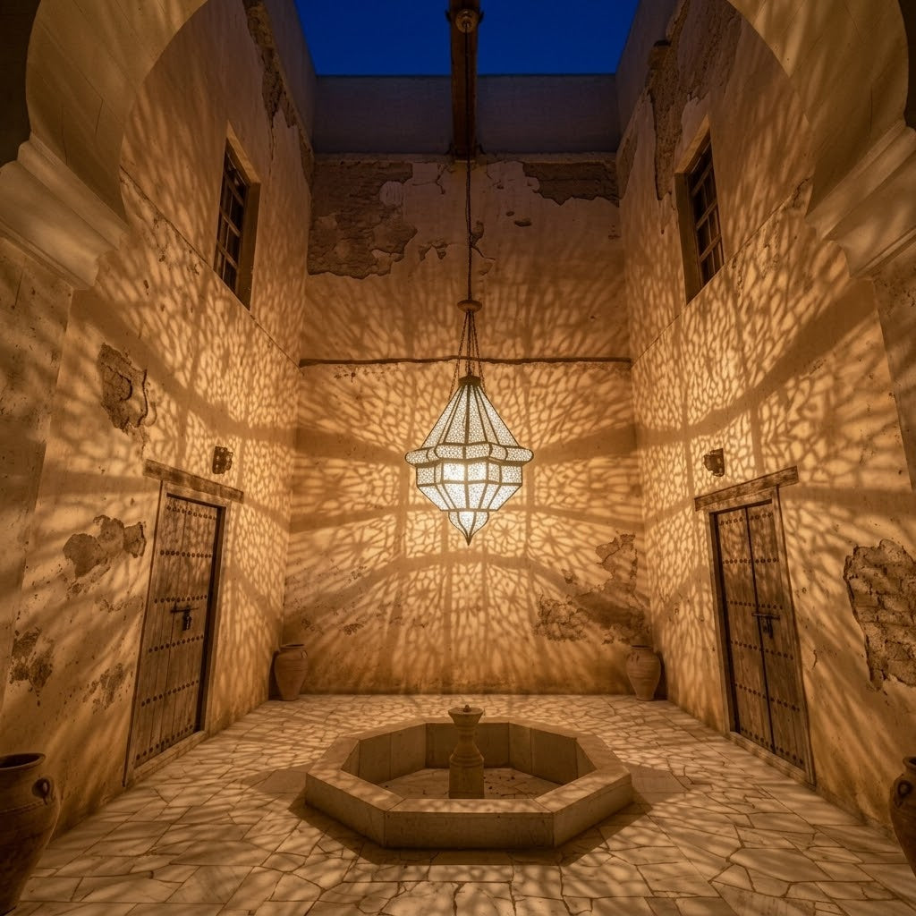 The Sultan’s Radiance – Hand-Etched Moroccan Brass Lantern