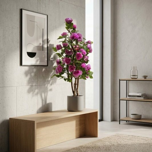Botanical Elegance Handmade Faux Pink Rose Tree