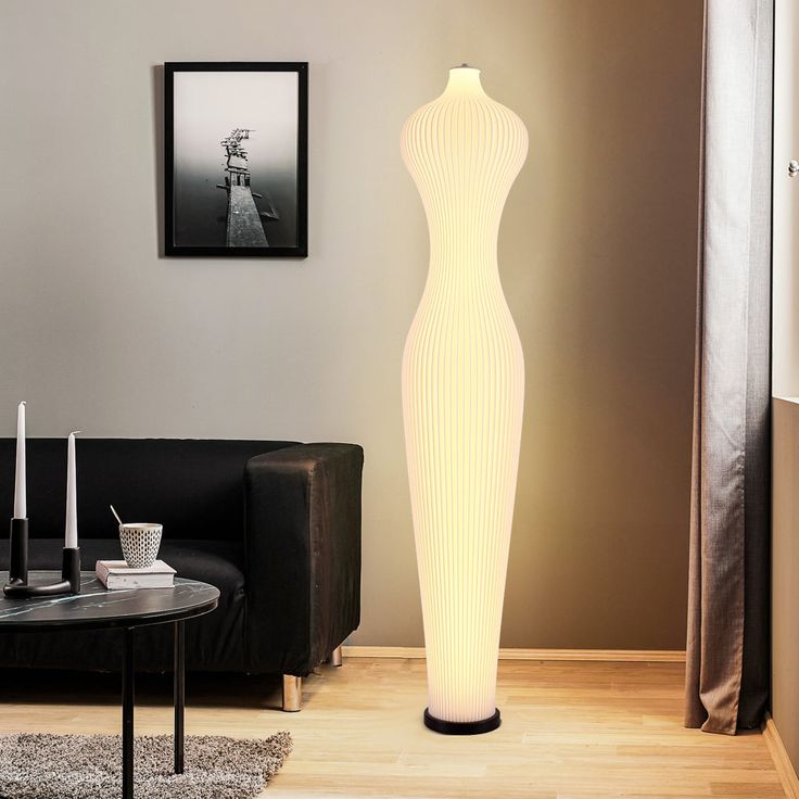 Nordic White Standing Floor Lamp – 3D Printed LED Minimalist Modern Light for Living Room & Bedroom