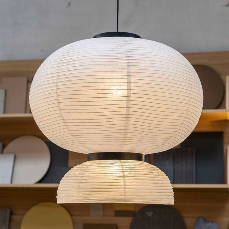 Japanese Rice Paper Pendant Lamp – Soft Warm Glow for Peaceful Spaces