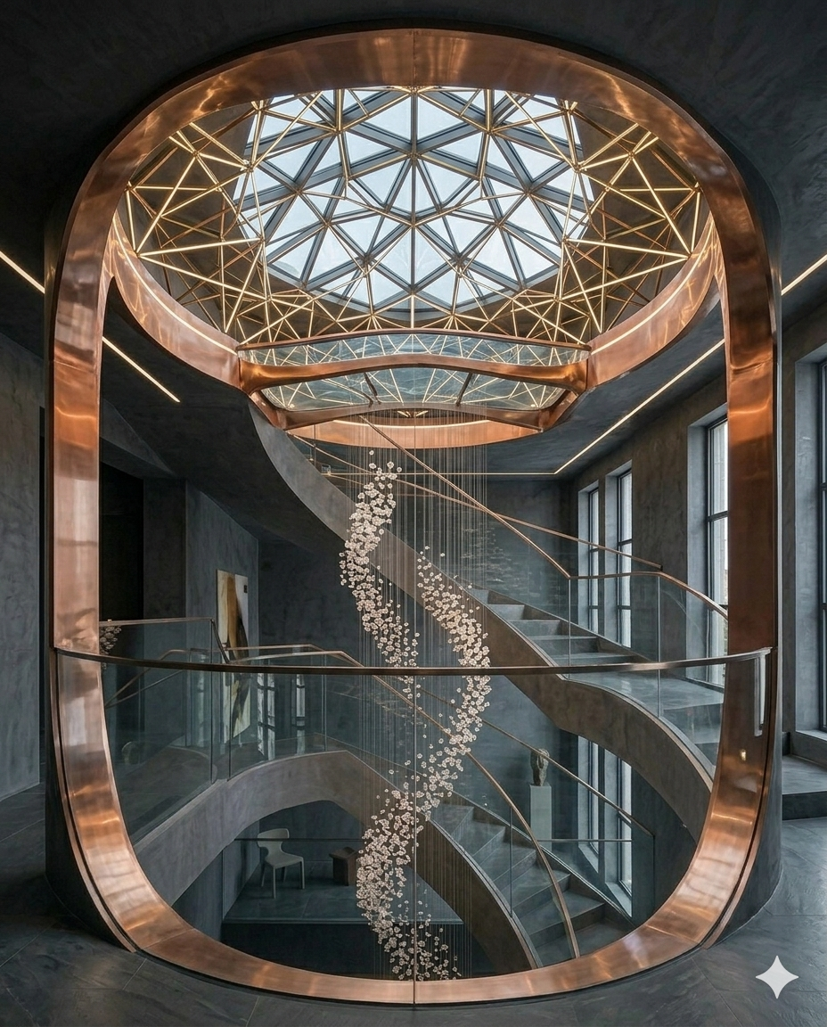 Custom White Stone Spiral Staircase | 7M Luxury Architectural Design