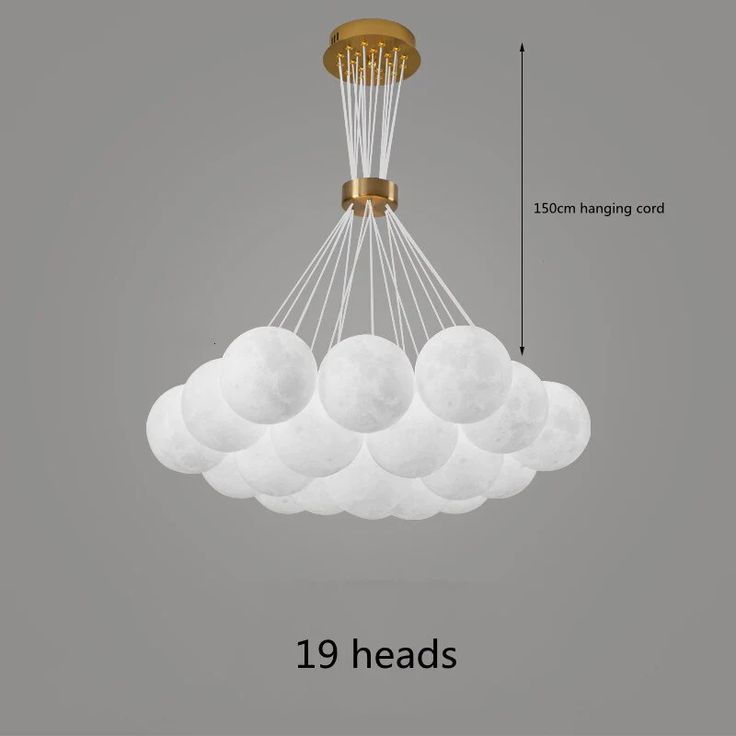 Contemporary Creative Moon Glass Bubble 19-Light Chandelier for Living Roomi