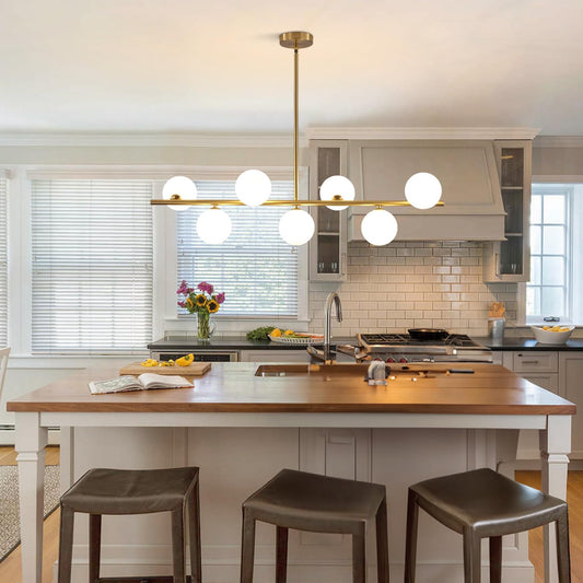 Brushed Brass Gold Sputnik Chandelier - 7-Light Mid-Century Modern Pendant Light