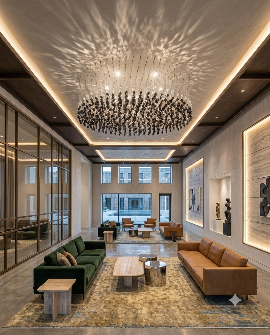 Custom Round Crystal Chandelier | Modern Black & White Dual-Tone Light (1M / 1.2M)