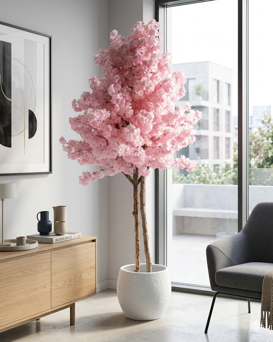 Luxury Artificial Cherry Blossom Tree – Pink Decorative Indoor Tree with Pot (150*70) C.M