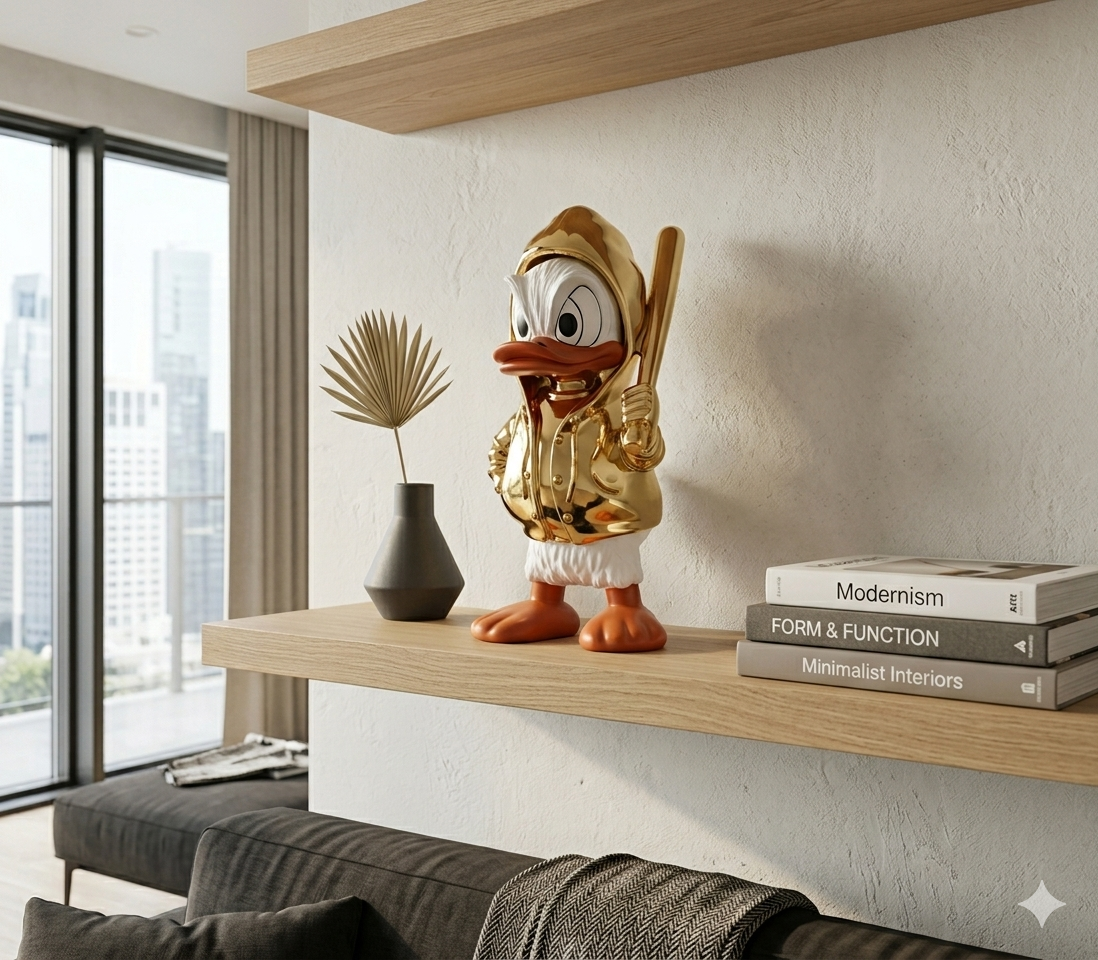Luxury Duck Gift Sculpture Décor – Modern Gold Character Statue for Home & Office
