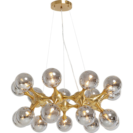 Modern Gold Molecular Chandelier β Smoked 18 Glass Globe Lighting