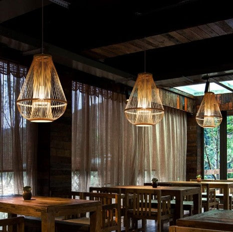 Bamboo and Rattan Pendant Hanging Fixture β Handcrafted Elegance for Any Space
