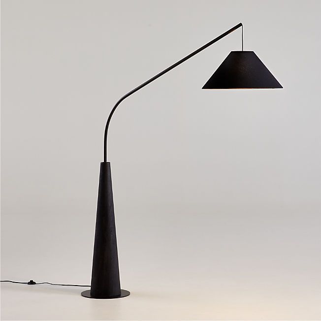 Modern Black Arc Floor Lamp with Gold Inner Shade – Elegant Standing Lamp for Living Room & Bedroom