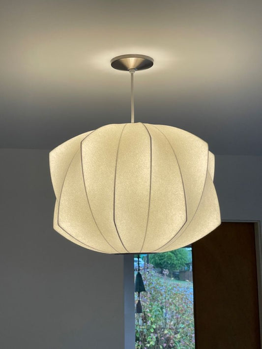 Nelson Propeller Bubble Pendant Light – Mid-Century Modern Suspension Lamp by George Nelson (52cm, Off White)