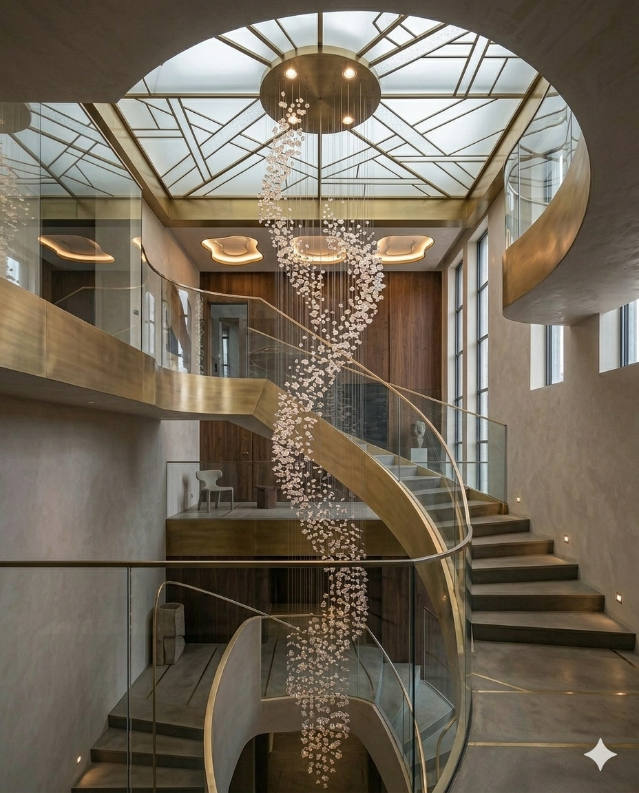 Custom White Stone Spiral Staircase | 7M Luxury Architectural Design