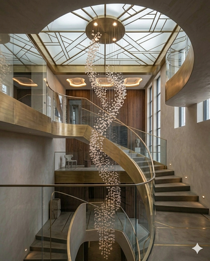 Custom White Stone Spiral Staircase | 7M Luxury Architectural Design