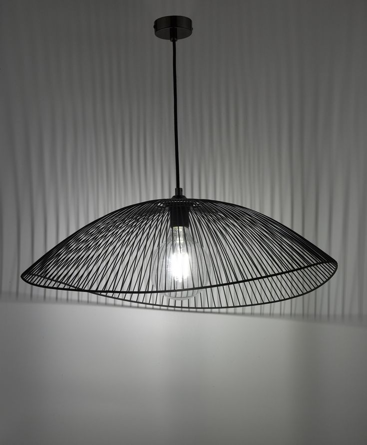 Contemporary Curved Metal Thread Pendant Ceiling Light – Modern Decorative Lamp for Living & Dining Rooms