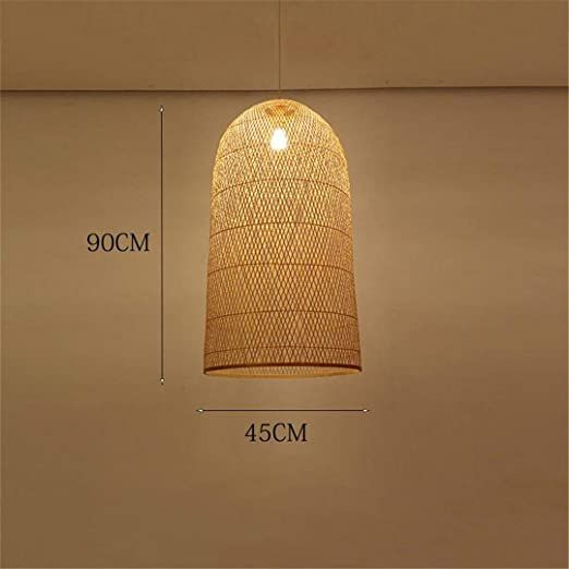 Natural Rattan Bamboo Cage Pendant Light 90 C.M– Handwoven Wicker Lamp