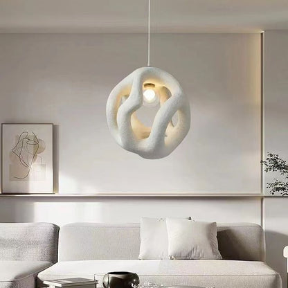 Nordic Japanese Globe Pendant Light – Minimalist Resin Hanging Lamp for Kitchen Island, Dining Room & Café