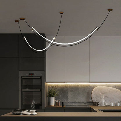 Modern Nordic Belt Chandelier – 2025 Luxury LED Hanging Ceiling Light
