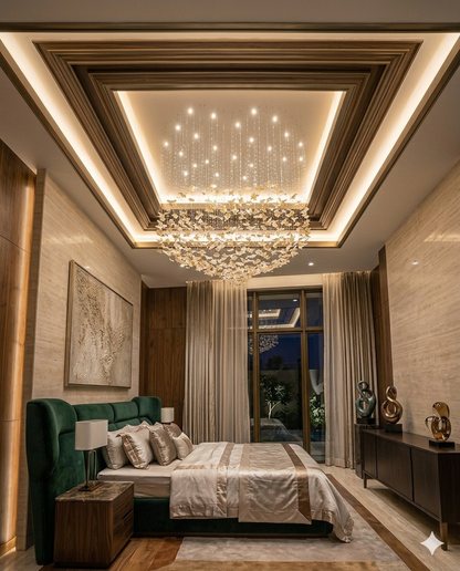 Custom Glass Leaf Chandelier, Heart-Shaped | Modern Luxury Pendant Light (1M & 2M Sizes)