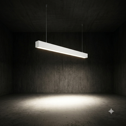 Modern LED Linear Suspension Light 120/240mm, Matte Black & White 3000K-6500K CCT Switchable
