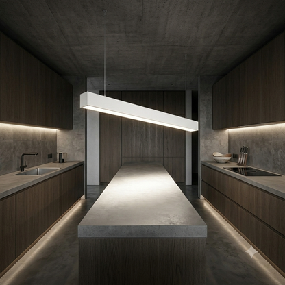 Modern LED Linear Suspension Light 120/240mm, Matte Black & White 3000K-6500K CCT Switchable