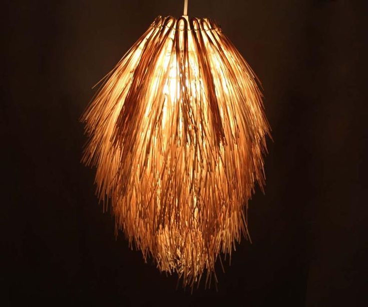 Wicker Pendant Lamp - Oriental Style Rattan Ceiling Light 60 C.M