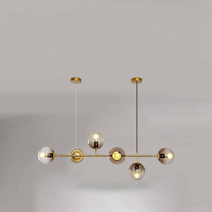 Nordic Luxury Amber Glass Chandelier – E27 Modern Designer Ceiling Light