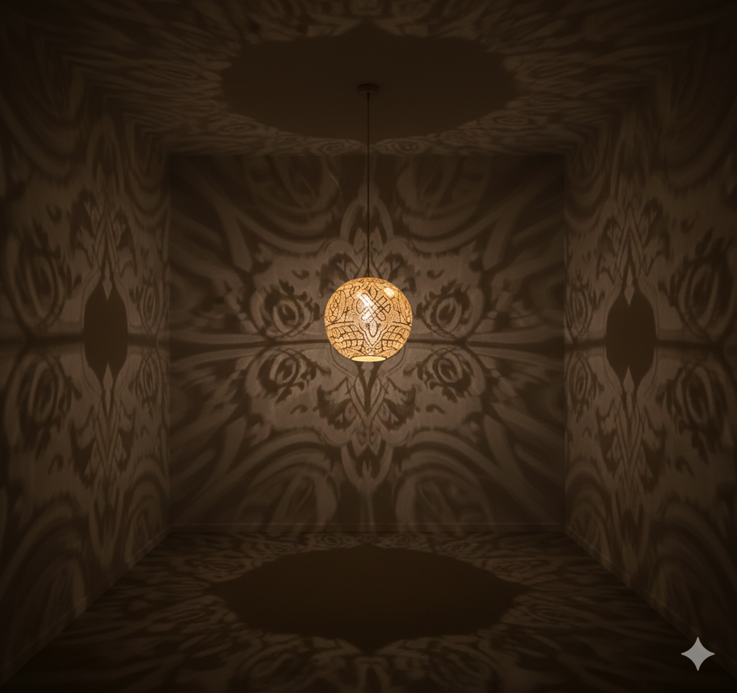 Moroccan Brass Globe Pendant Light Round Ball Shape