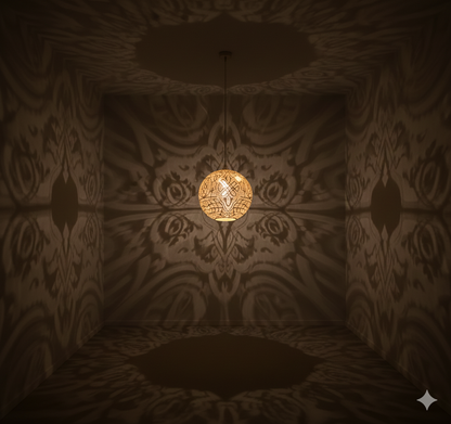 Moroccan Brass Globe Pendant Light Round Ball Shape