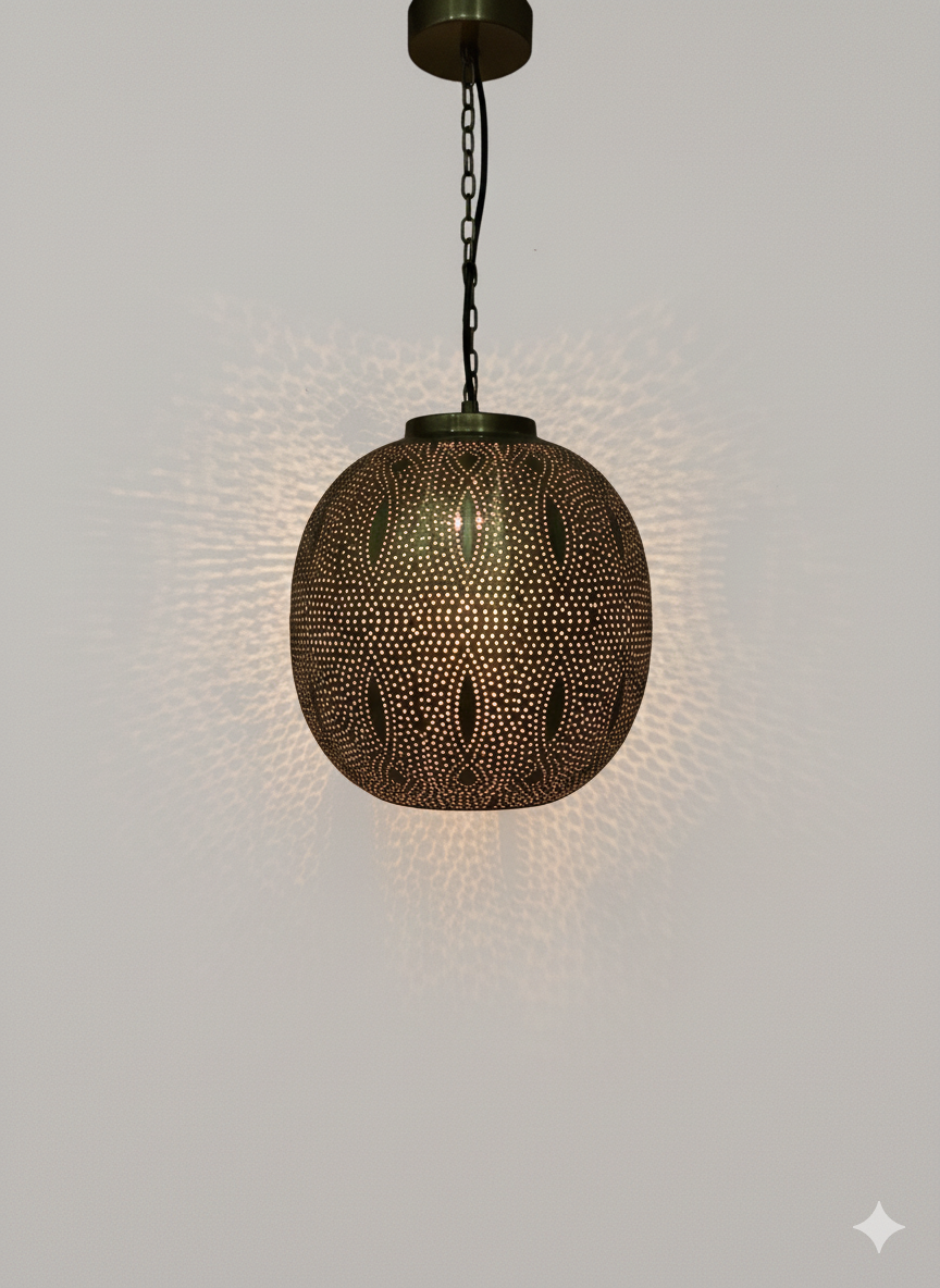 Handcrafted Brass Orb Pendant Light