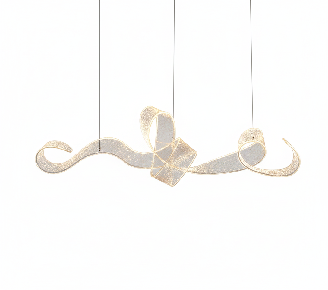 Serpentine Crystal-Dust LED Linear Chandelier