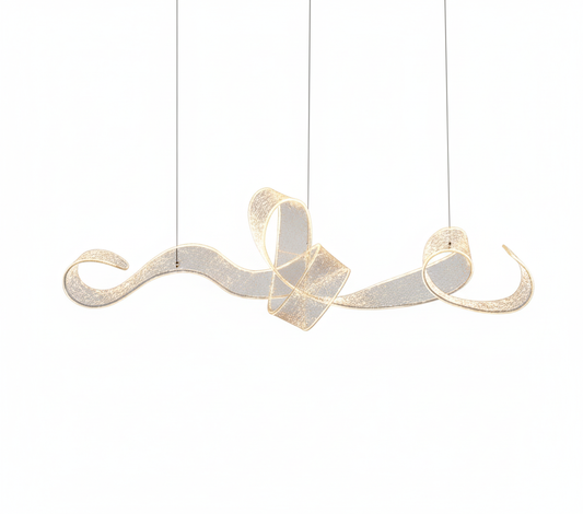 Serpentine Crystal-Dust LED Linear Chandelier