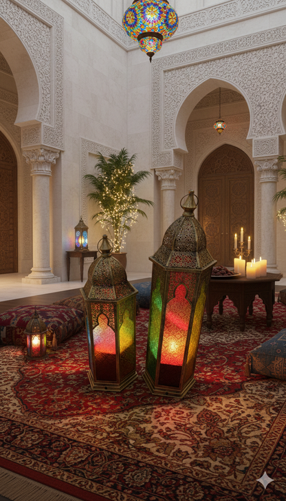 Handcrafted Moroccan Mosaic Lantern 2 Set