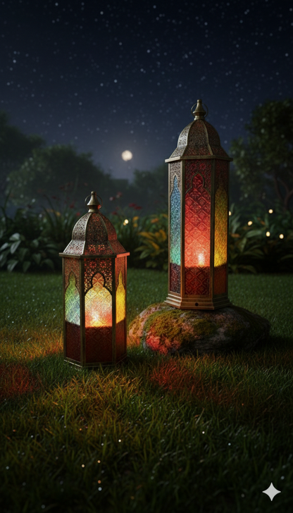 Handcrafted Moroccan Mosaic Lantern 2 Set