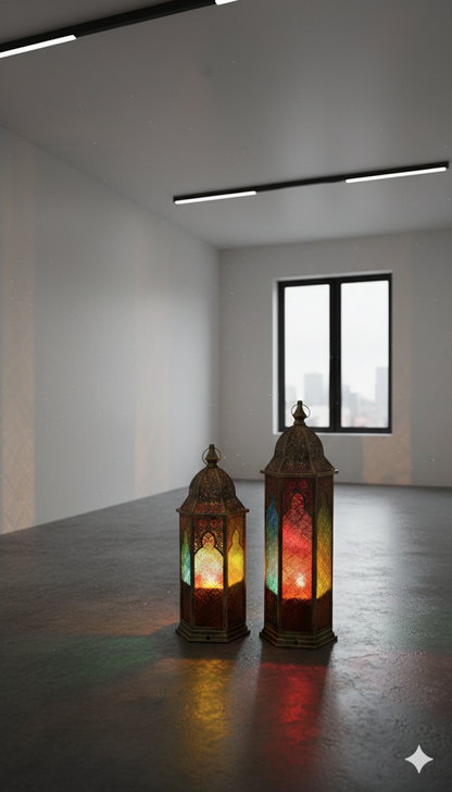 Handcrafted Moroccan Mosaic Lantern 2 Set