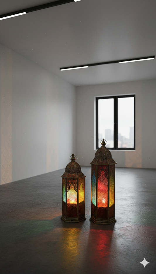 Handcrafted Moroccan Mosaic Lantern 2 Set