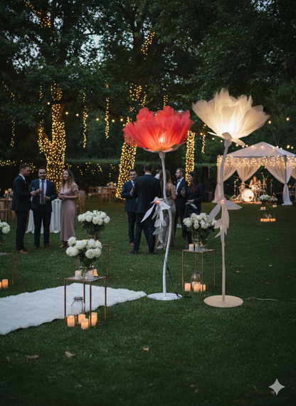 BloomMaster Folding Silk Peony Stand – Giant 3D Collapsible Floral Floor Lamp with Steel Frame