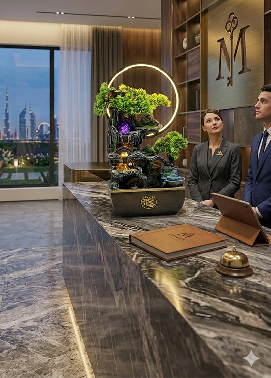 Modern LED "Infinity Ring" Indoor Water Feature