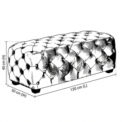 Luxury Tufted Velvet Ottoman Bench – Modern Upholstered Footrest Stool