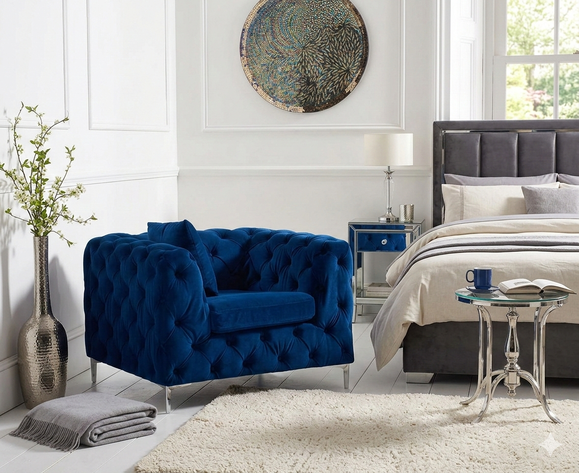 Modern Tufted Velvet Loveseat Sofa – Compact Luxury Accent Couch