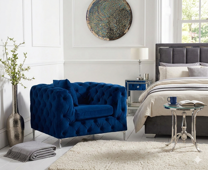 Modern Tufted Velvet Loveseat Sofa – Compact Luxury Accent Couch