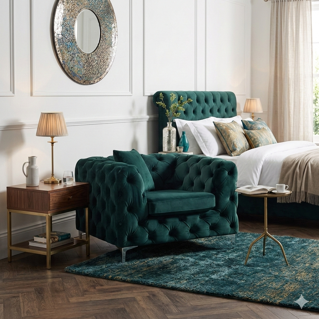 Modern Tufted Velvet Loveseat Sofa – Compact Luxury Accent Couch