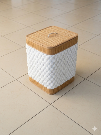 Natural Woven Storage Basket with Lid – Square / Round Decorative Organizer
